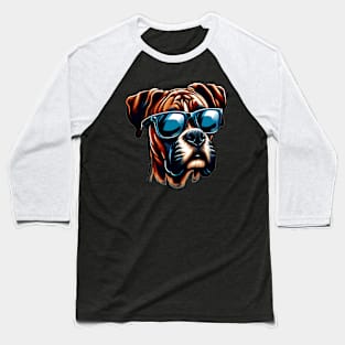 Funny Boxer Dog with Sunglasses Baseball T-Shirt